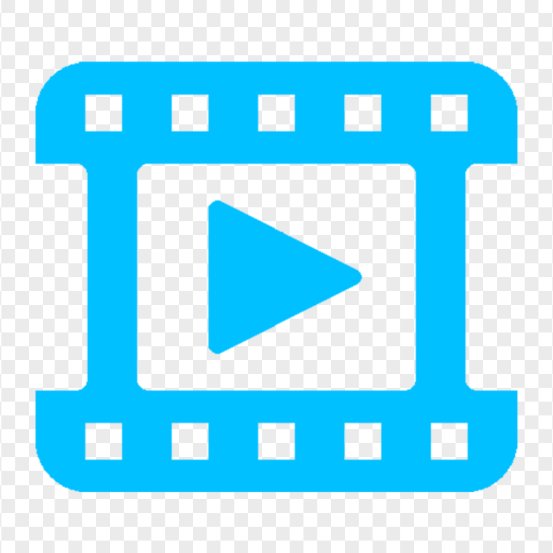 Video Play, Watch Player Blue Icon PNG Image