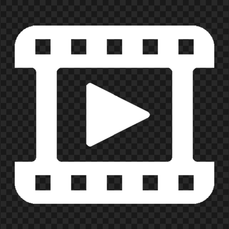 Video Play, Watch Player White Icon