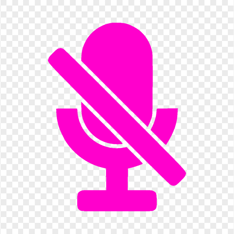 Voice OFF No Microphone Pink Icon PNG