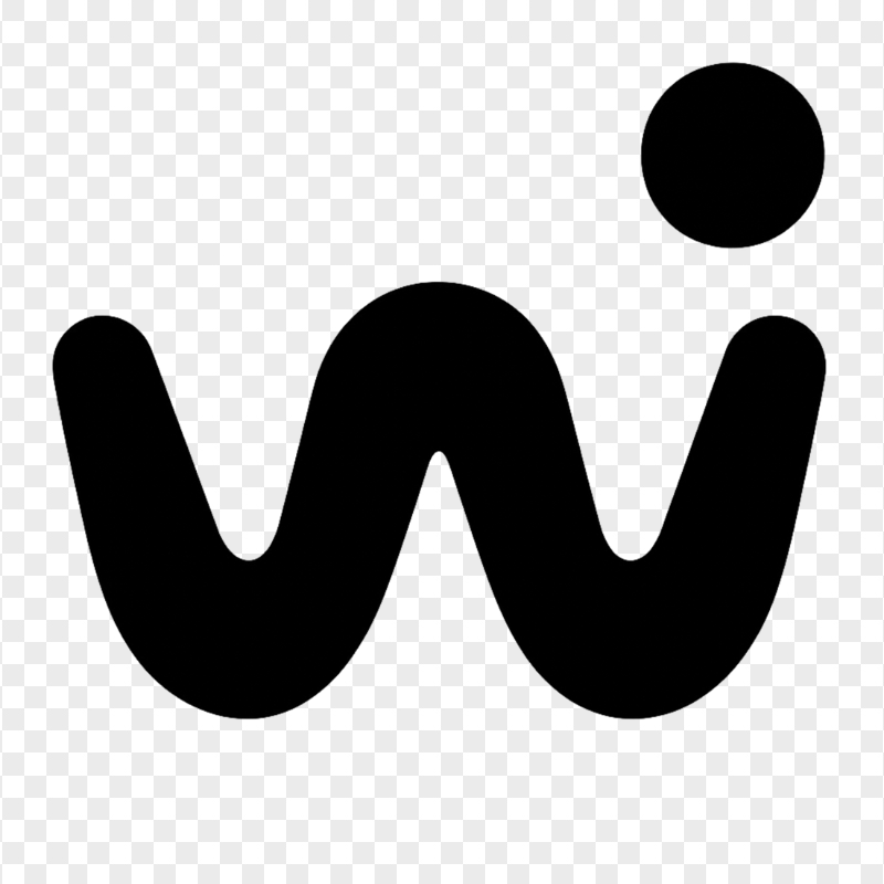 Black Minimal W Logo with Simple Circle Accent