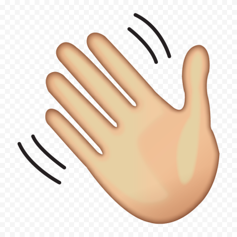 Waving Emoji Hand Hello Icon PNG