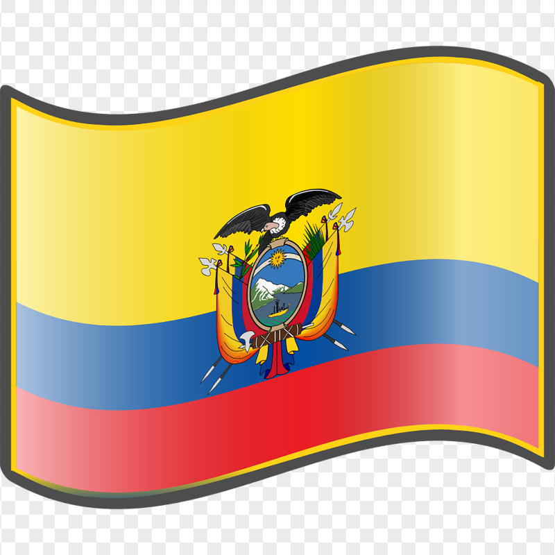 Wavy Ecuador ECU Flag Icon