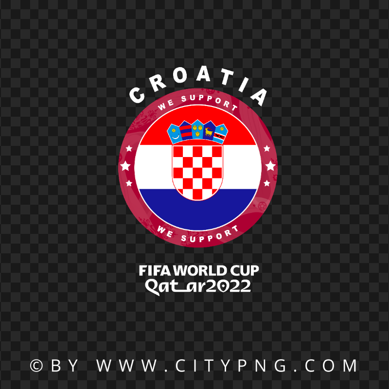 We Support Croatia World Cup 2022 Logo FREE PNG
