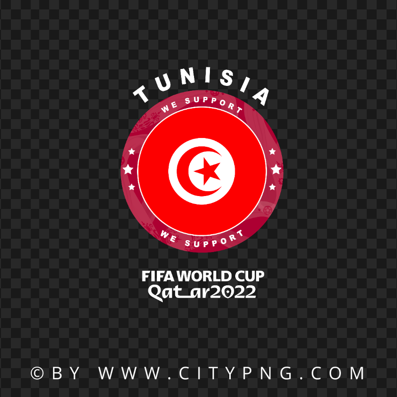 We Support Tunisia World Cup 2022 Logo HD PNG
