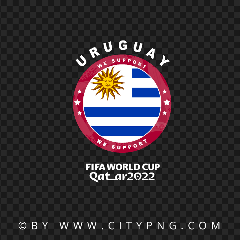 We Support Uruguay World Cup 2022 Logo FREE PNG