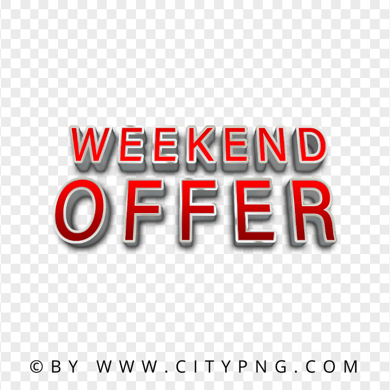 Weekend Offer Red Logo Sign Transparent PNG