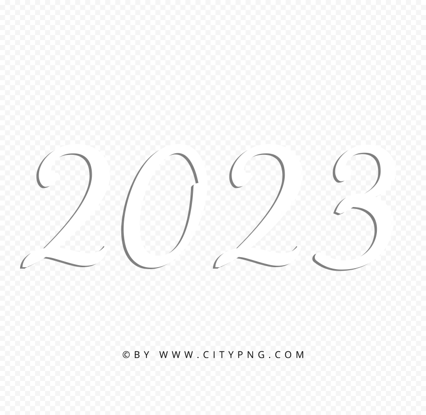 White 2023 Lettering Text Date PNG Image