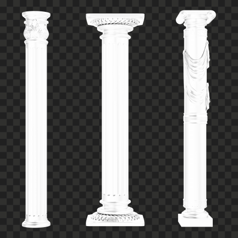 White 3D Roman Pillars Download PNG