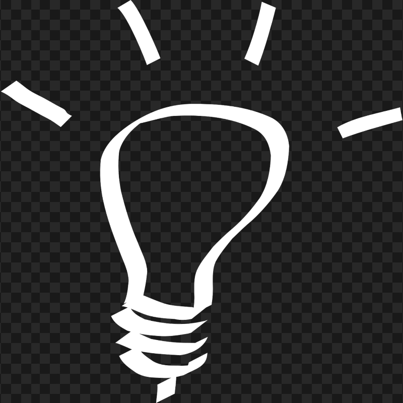 White Bulb Idea Clipart Icon PNG