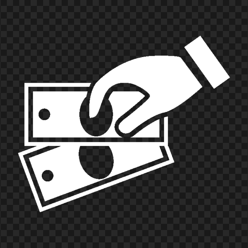 White Cash Payment Hand Icon FREE PNG