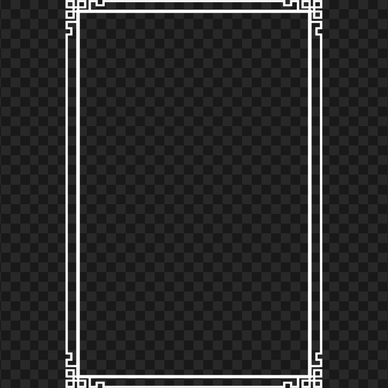 White Chinese Vertical Simple Frame PNG