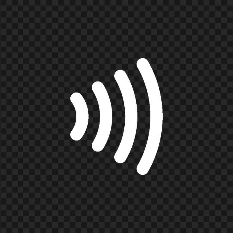 White Contactless NFC Payment Icon PNG Image