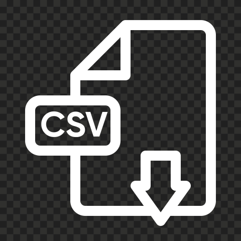 White CSV File Download Icon PNG