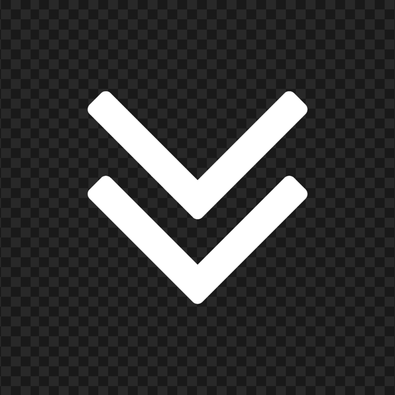 White Double Arrow To Down Icon HD PNG