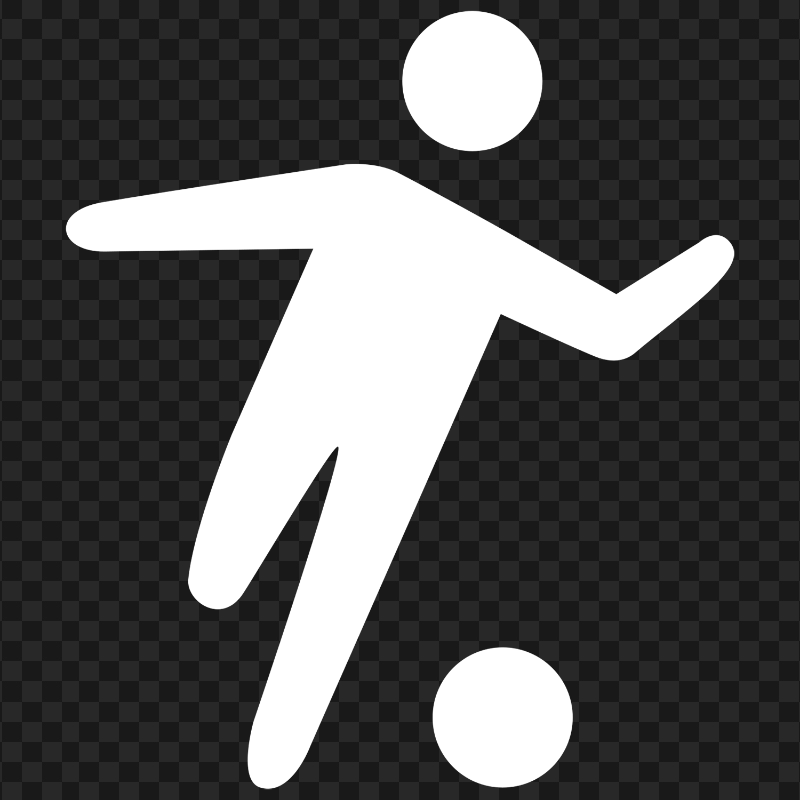 White Football Player Icon Transparent Background