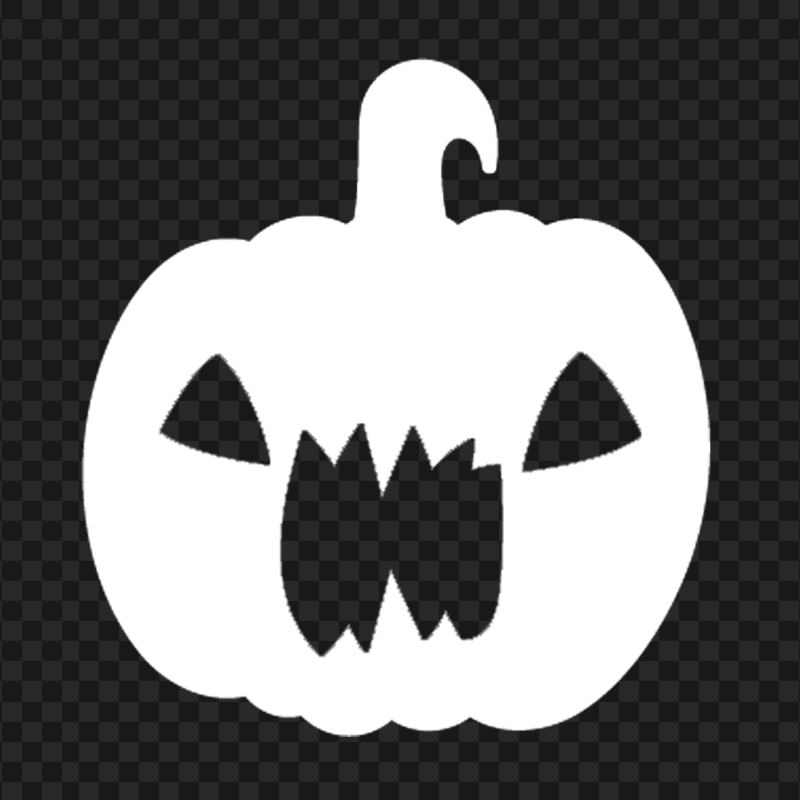 White Halloween Pumpkin Scary Shape Silhouette