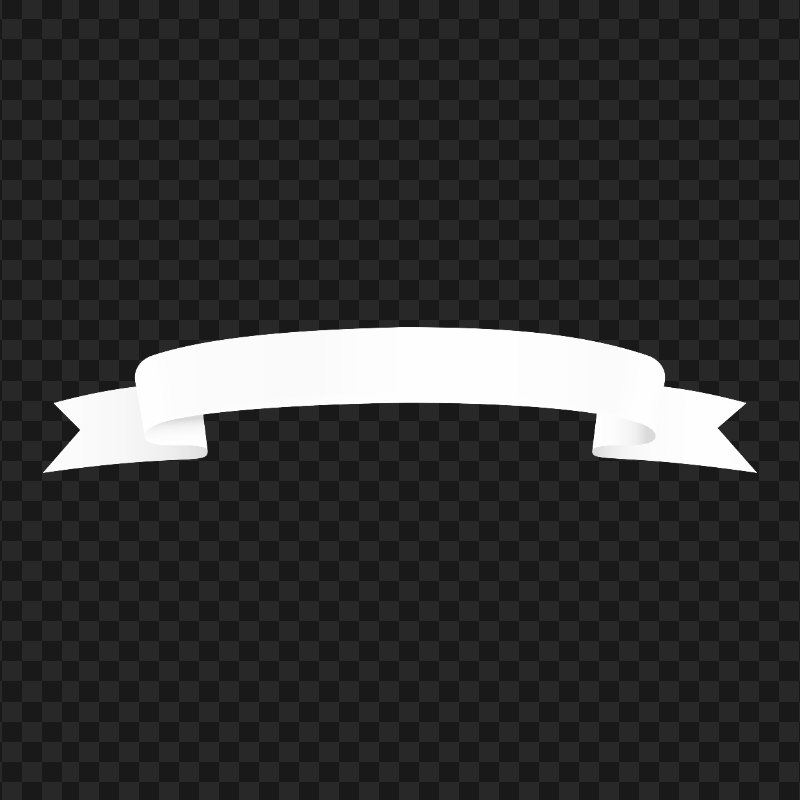 White Illustration Ribbon Banner Transparent PNG