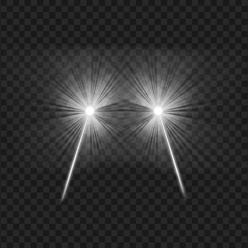 White Lazer Eyes Flare Effect Front View PNG