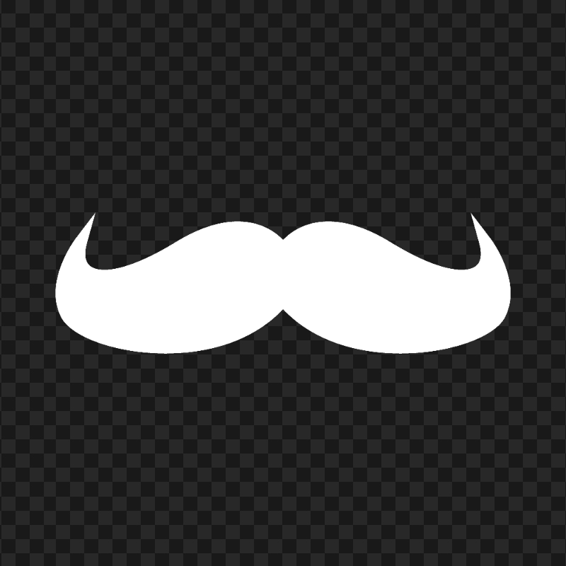 White Mustache Silhouette FREE PNG