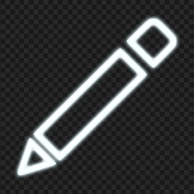 White Neon Pencil Transparent PNG