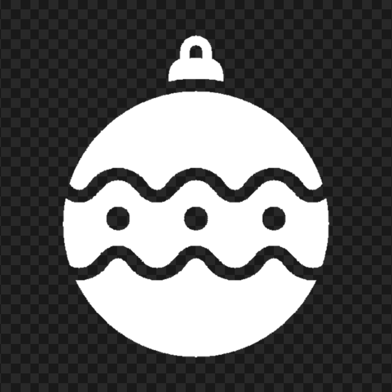 White Ornament Ball Icon PNG