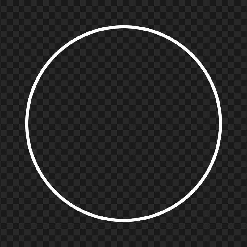 White Outline Circle Transparent Background