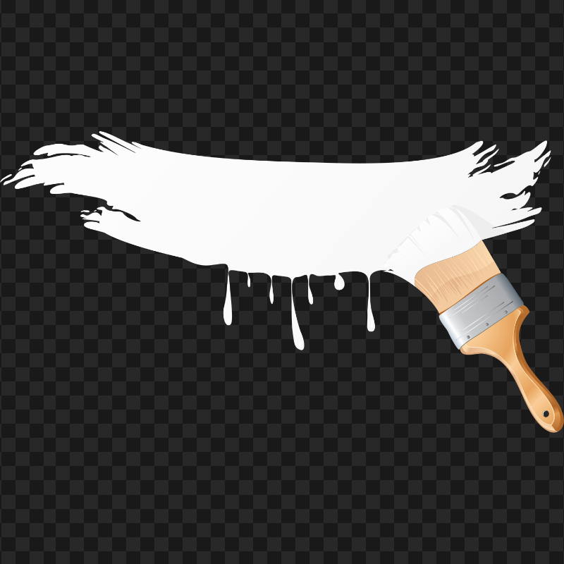 White Paint Brush Illustration Cartoon PNG