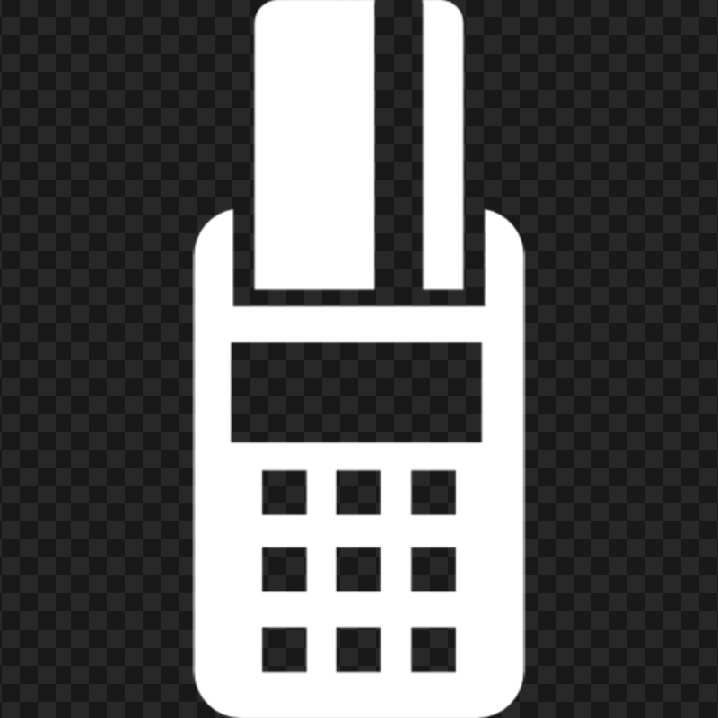 White POS Credit Card Machine Icon PNG