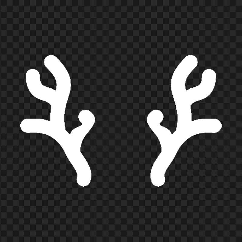 White Reindeer Horns Silhouette PNG Image