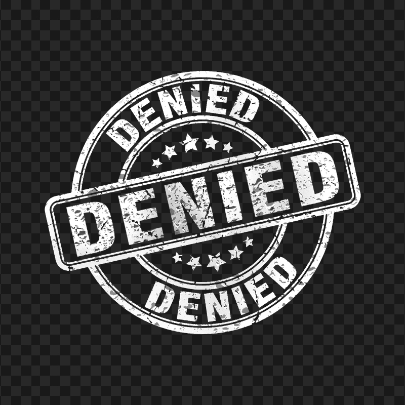 White Round Denied Stamp Icon