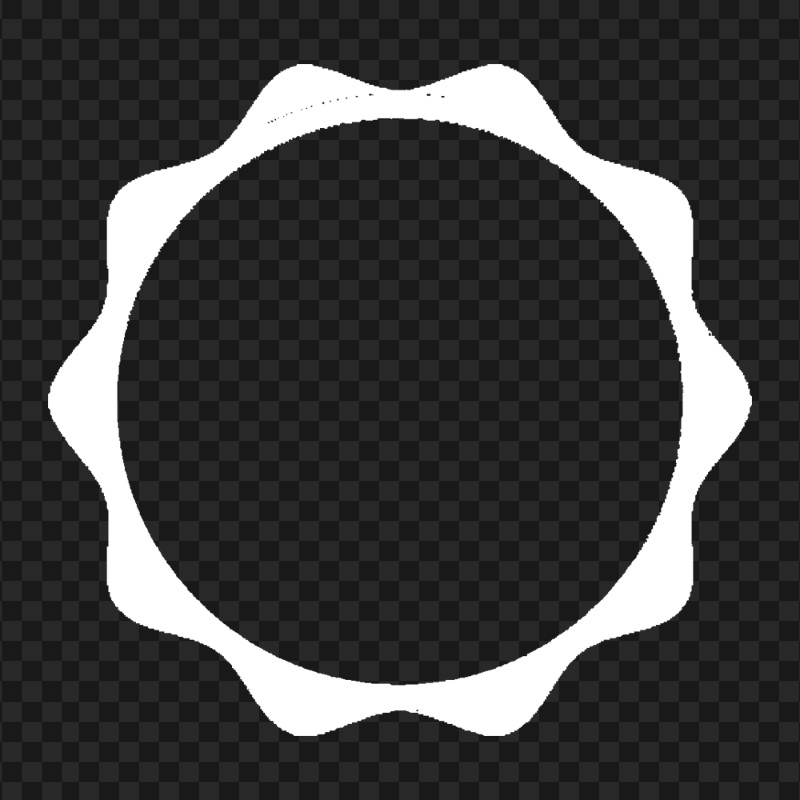 White Round Label Badge Silhouette