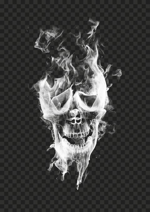 White Skull Smoke HD PNG