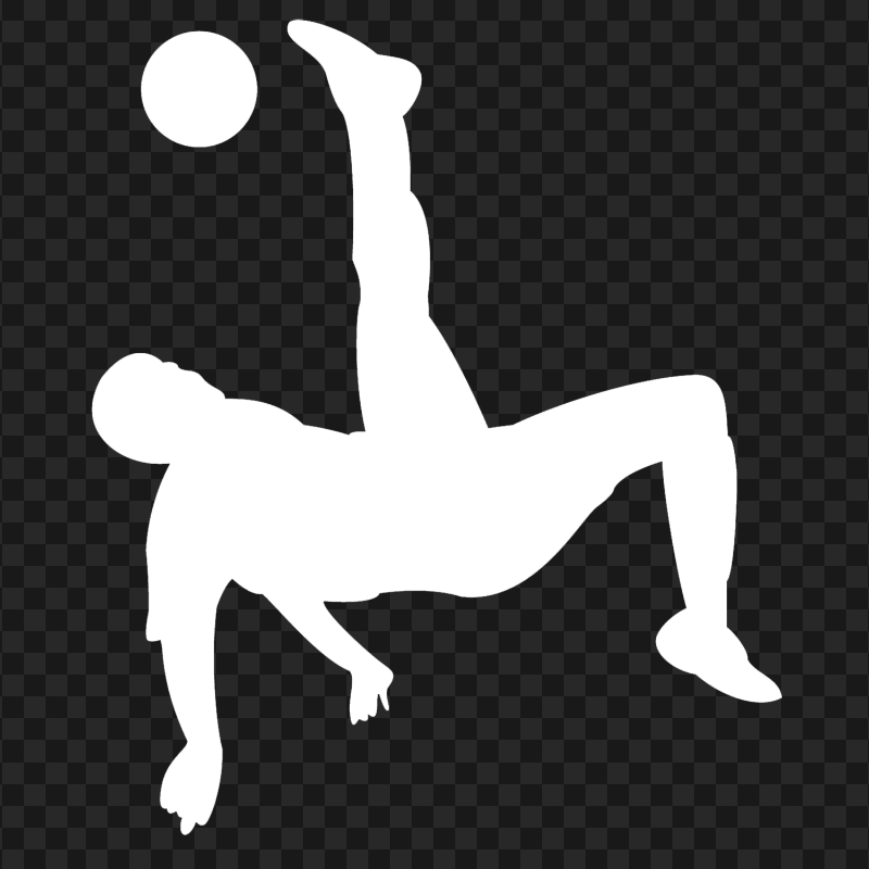 White Soccer Player Kicking Ball Silhouette