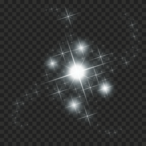 White Sparkle Effect Stars PNG