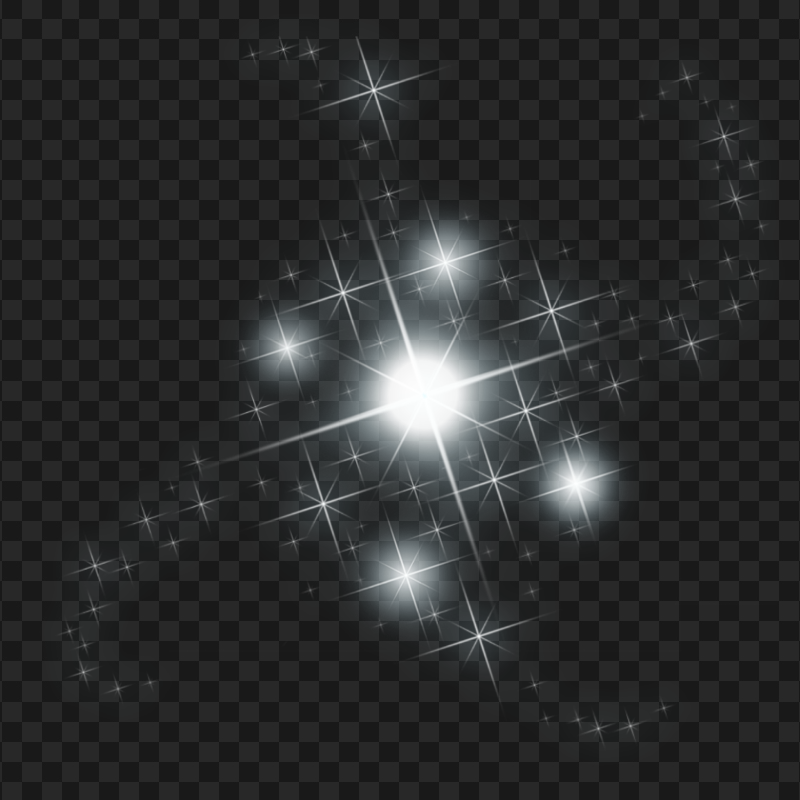 White Sparkle Effect Stars PNG