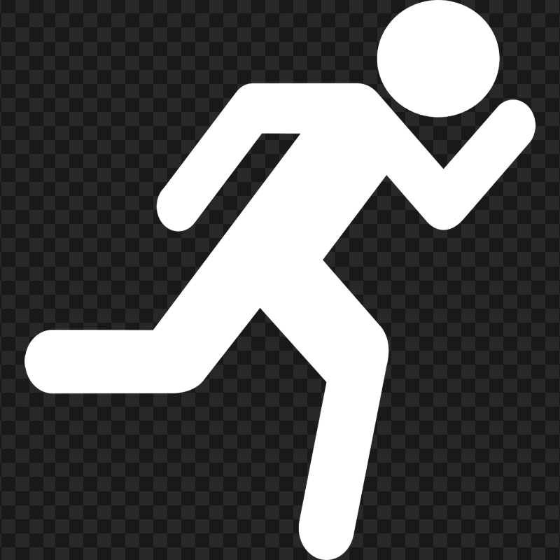White Stickman Silhouette Running PNG