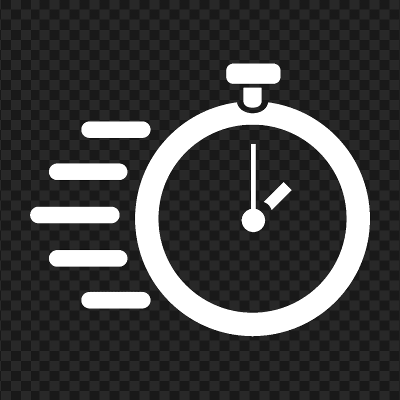 White Timer Icon Transparent Background