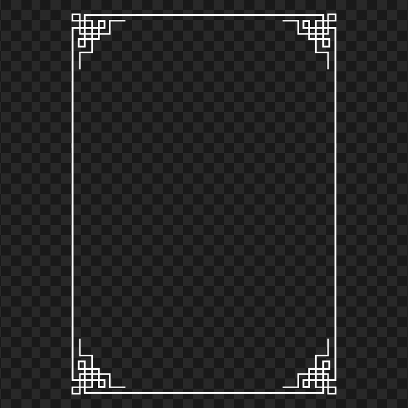 White Vertical Chinese Frame Transparent Background