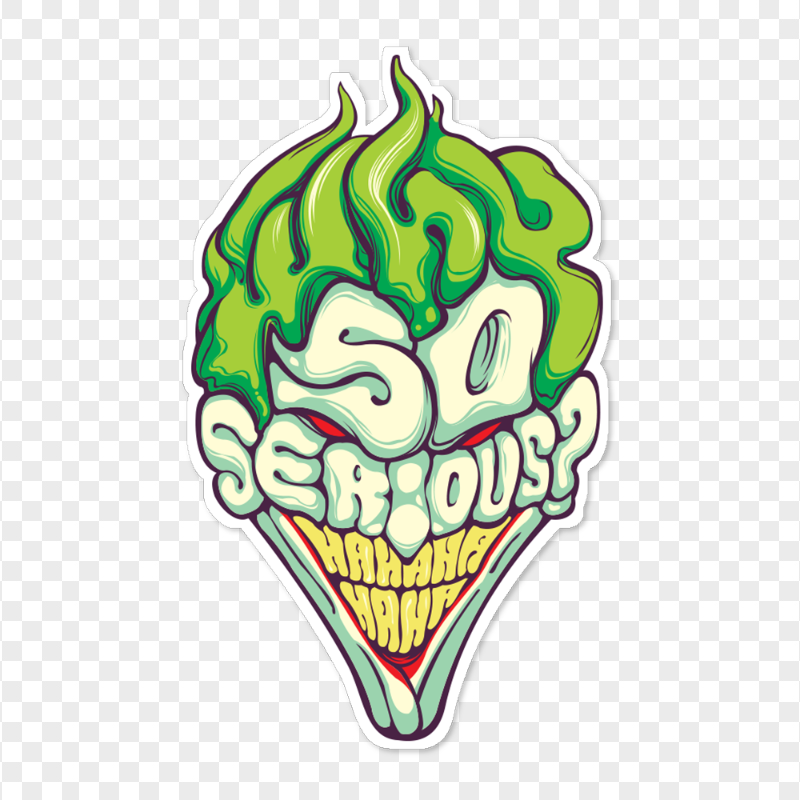 Why So Serious HaHa Joker Face Sticker Art