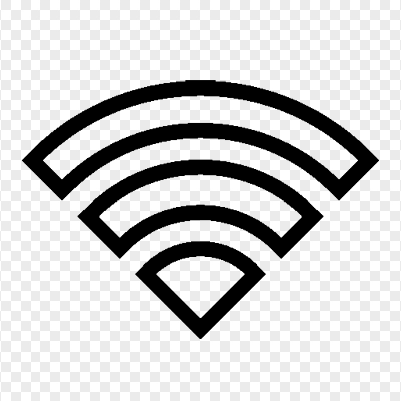 Wifi Black Outline Logo Icon Symbol Image PNG