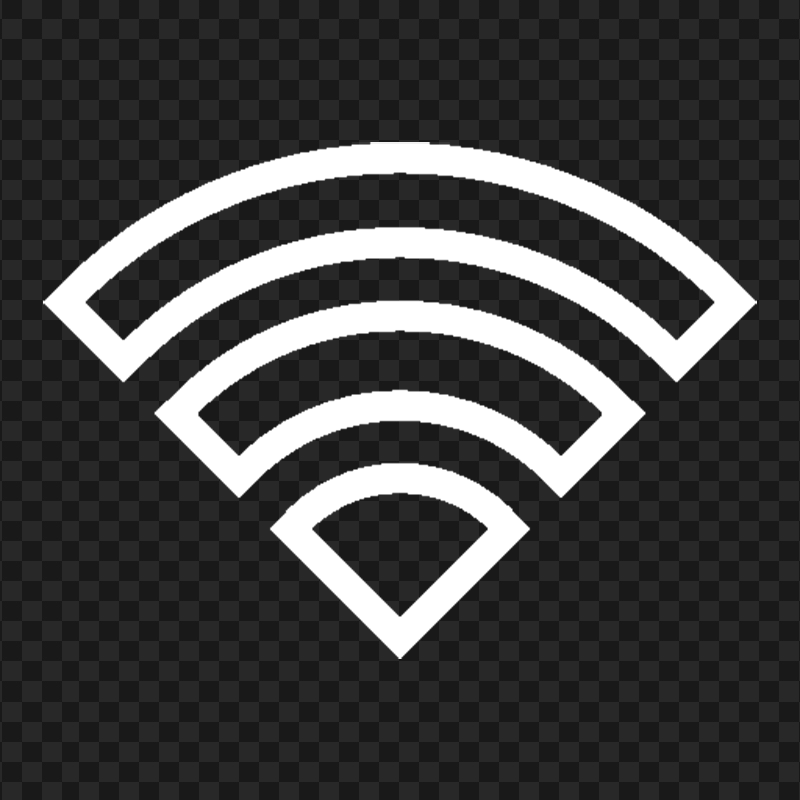 Wifi White Outline Logo Icon Symbol Transparent PNG