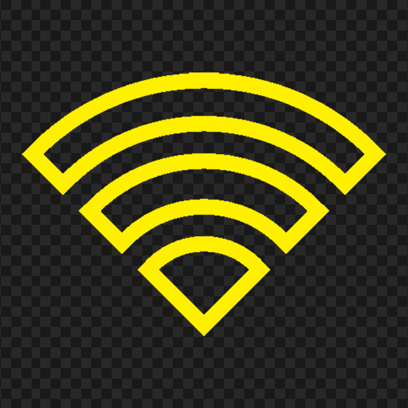 Wifi Yellow Outline Logo Icon Symbol PNG IMG