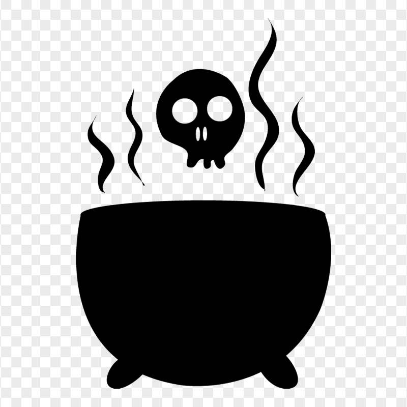 Witch Cauldron Pot Black Silhouette PNG