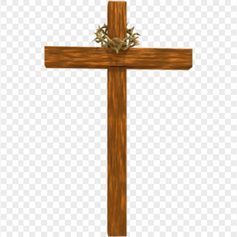 Wooden Cross Christ Crown Of Thorns Illustration