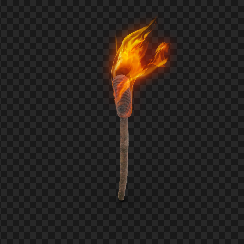Wooden Flame Fire Torch PNG