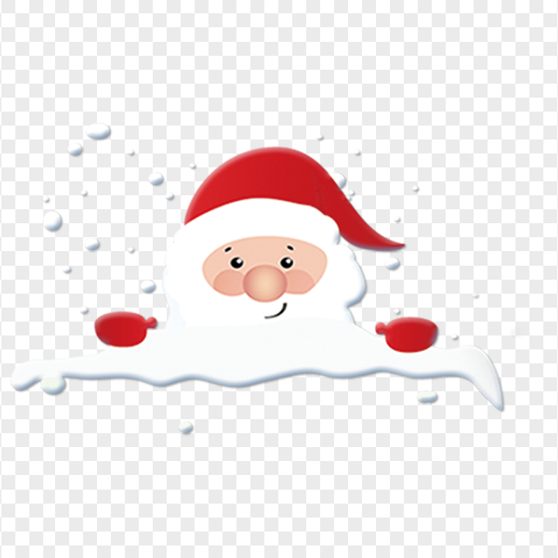 Xmas Santa Claus Cartoon & Snow Illustration FREE PNG