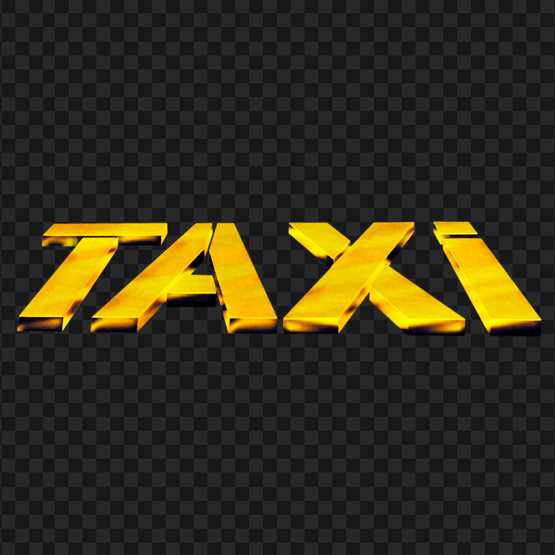 Yellow 3D Taxi Word Art HD PNG