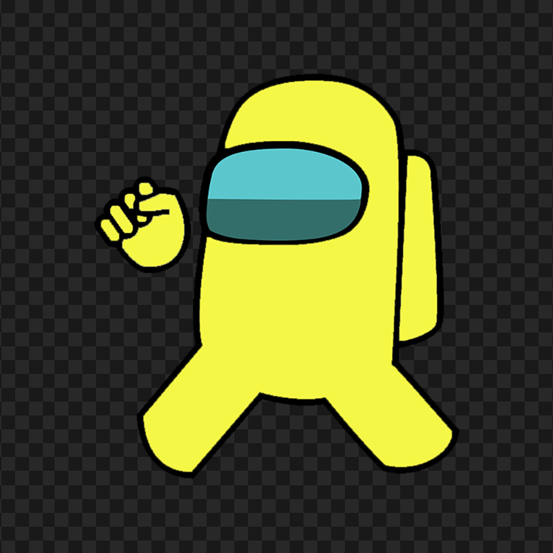 Yellow Among Us Vector Character PNG