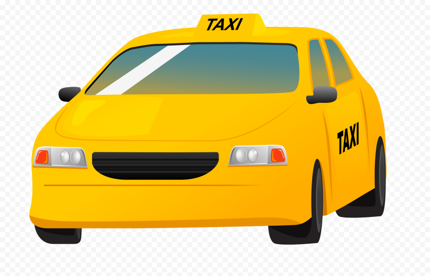 Yellow Cartoon Cab Taxi Sport Car PNG | Citypng