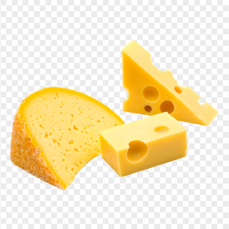 Yellow Cheese Different Shapes PNG